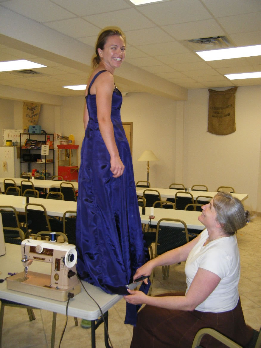 MS - Debbie making a dress for Mandy