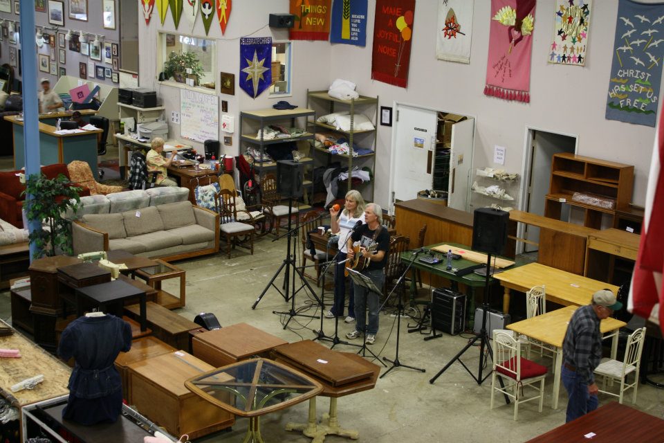 Playing at the UGM Thrift Store — in Tigard, OR.